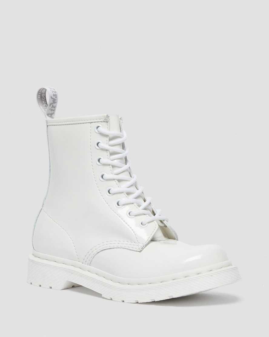 Dr Martens 1460 Mono Patent Leather Lace Up Naisten Nilkkurit Valkoinen Suomi | 2954GEHPV