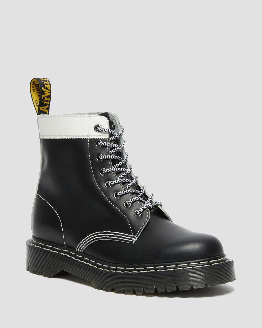 Dr Martens 1460 Pascal Bex Leather Contrast Lace Up Miesten Nilkkurit Mustat Valkoinen Suomi | 5381YWTZA