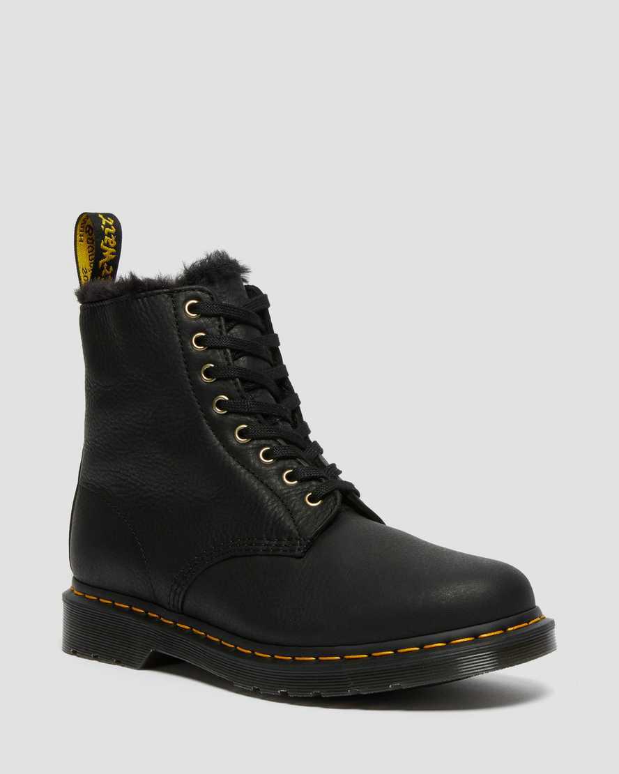 Dr Martens 1460 Pascal Faux Fur Lined Lace Up Miesten Talvisaappaat Mustat Suomi | 0862TPQUC