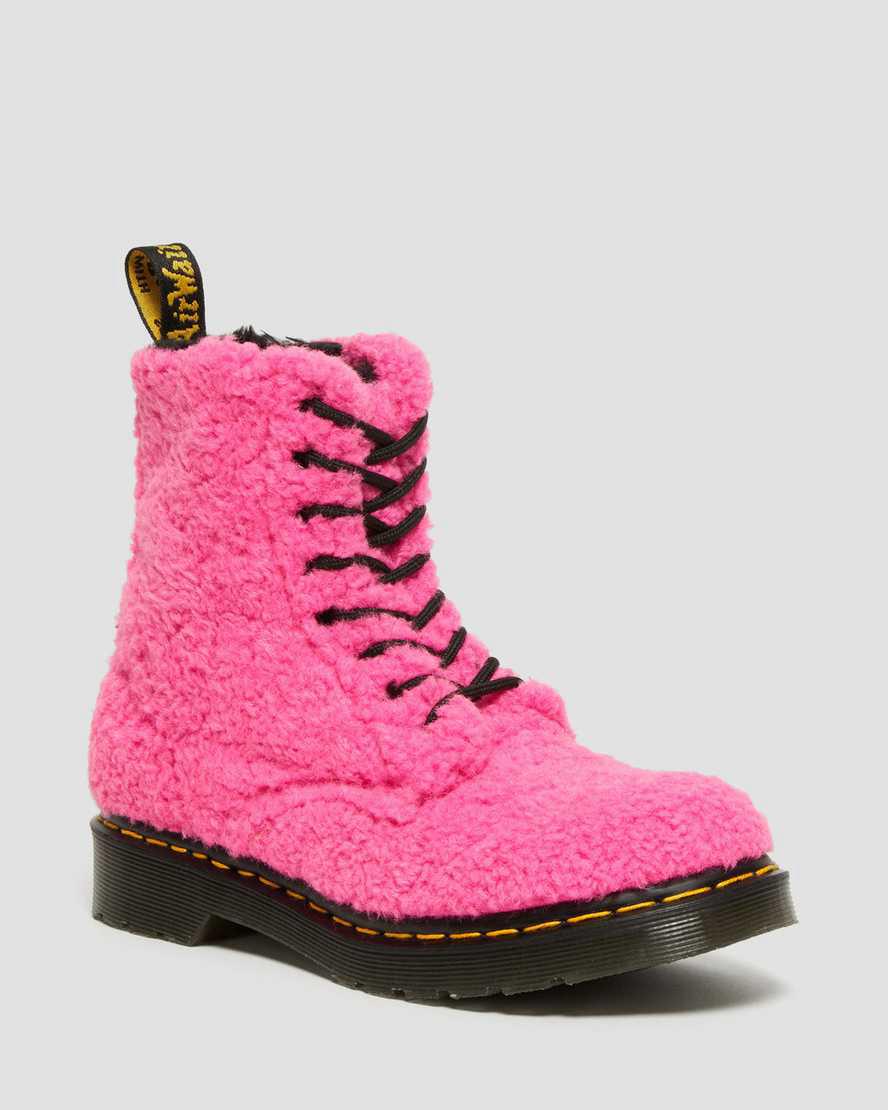 Dr Martens 1460 Pascal Faux Shearling Naisten Talvisaappaat Pinkki Suomi | 7918SCMHX