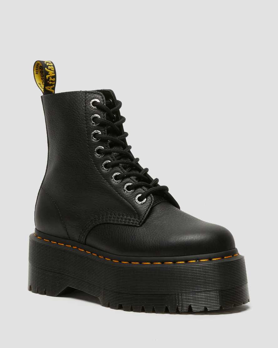 Dr Martens 1460 Pascal Max Leather Naisten Platform Saappaat Mustat Suomi | 4876DSQCG