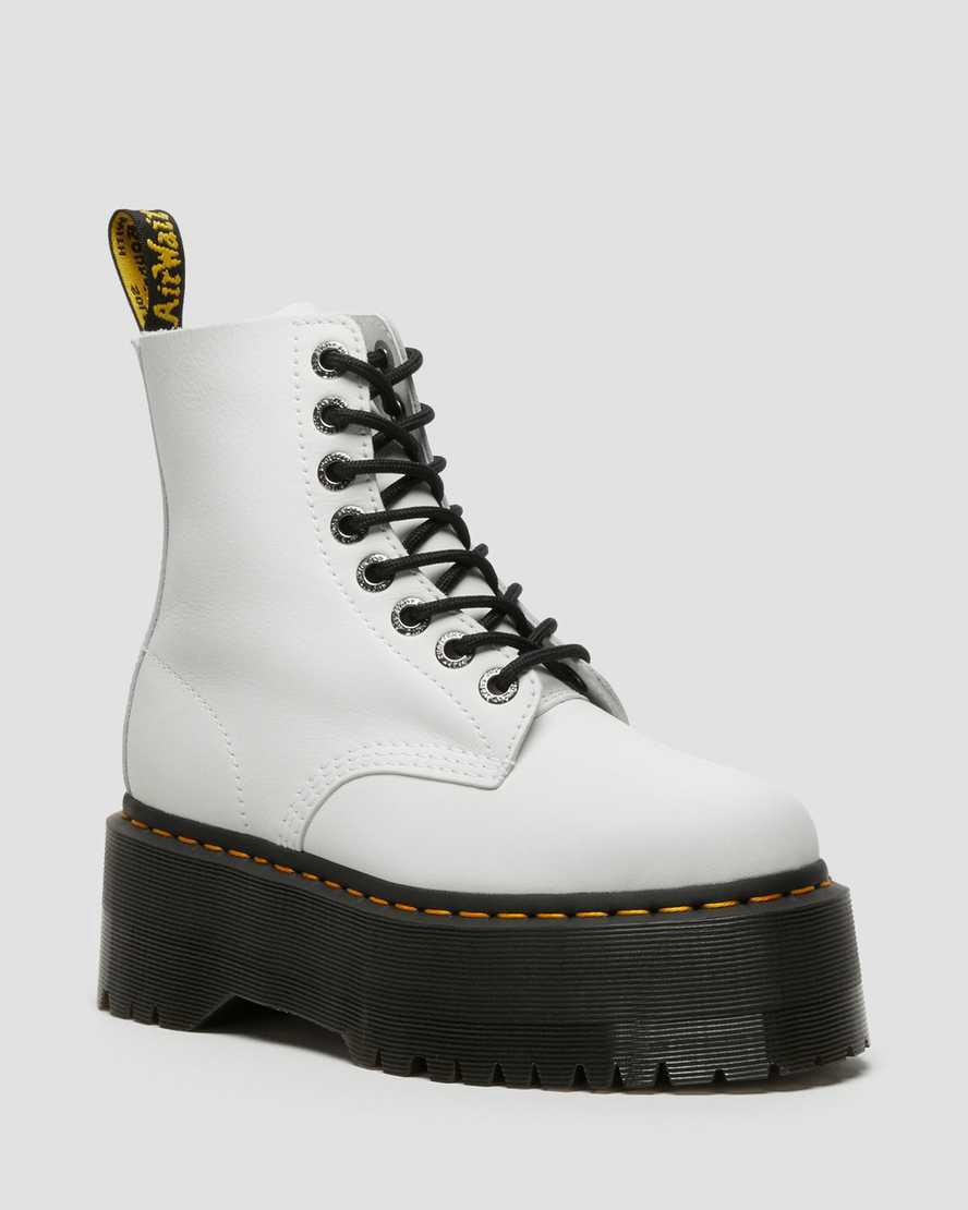 Dr Martens 1460 Pascal Max Leather Platform Naisten Nilkkurit Valkoinen Suomi | 6457GVBRK