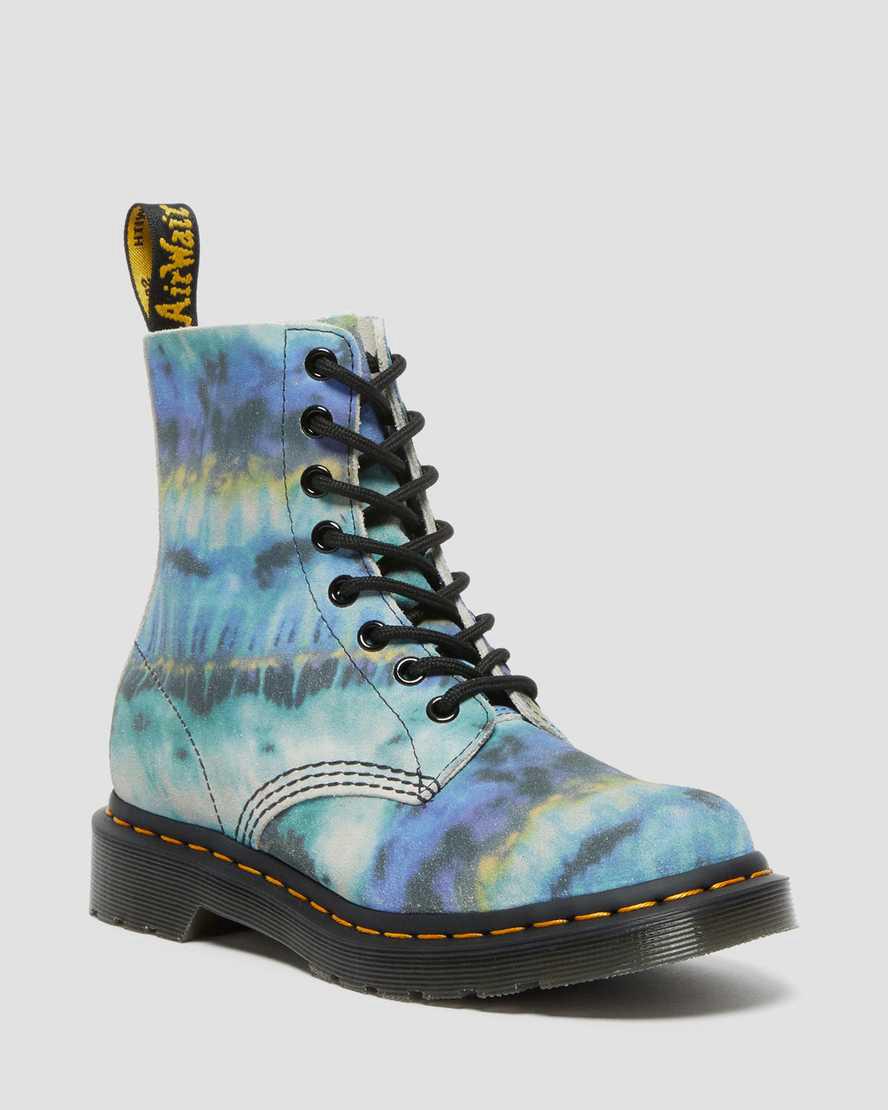 Dr Martens 1460 Pascal Tie Dye Leather Lace Up Naisten Nilkkurit Sininen Suomi | 6458UJWXA