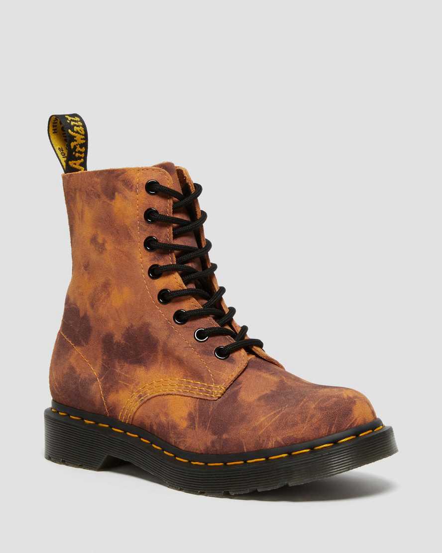 Dr Martens 1460 Pascal Tie Dye Leather Naisten Nauhasaappaat Oranssi Suomi | 6734BCZUV