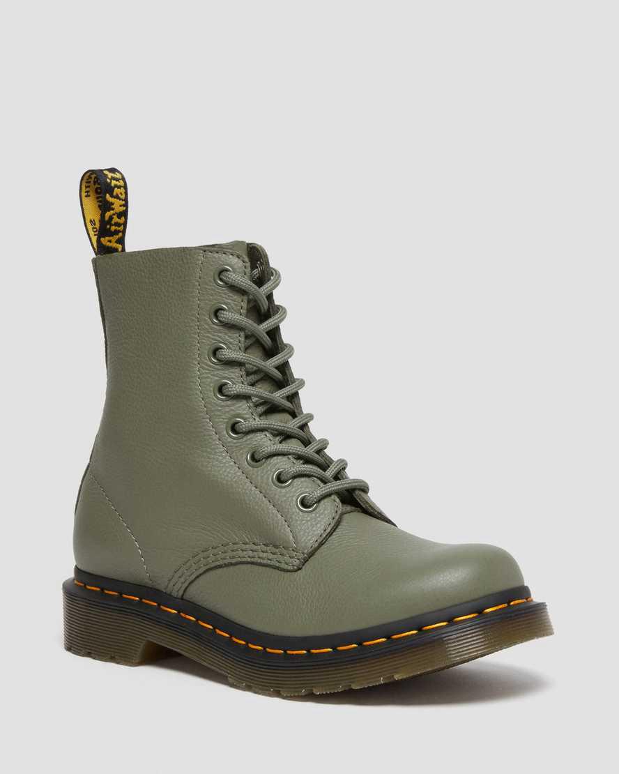 Dr Martens 1460 Pascal Virginia Leather Naisten Nauhasaappaat Khaki Vihreä Suomi | 2386QUZXM