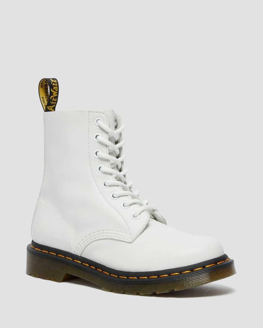 Dr Martens 1460 Pascal Virginia Leather Naisten Nauhasaappaat Valkoinen Suomi | 8452AWTUJ