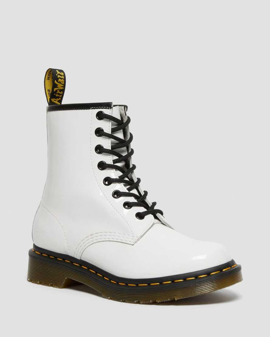 Dr Martens 1460 Patent Leather Lace Up Naisten Nilkkurit Valkoinen Suomi | 7649IRFZQ