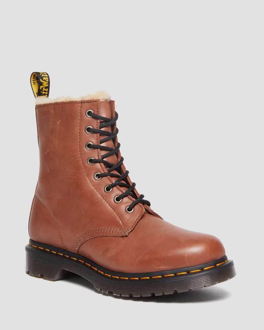 Dr Martens 1460 Serena Faux Fur-Lined Leather Naisten Nilkkurit Ruskea Suomi | 3472OYGVH