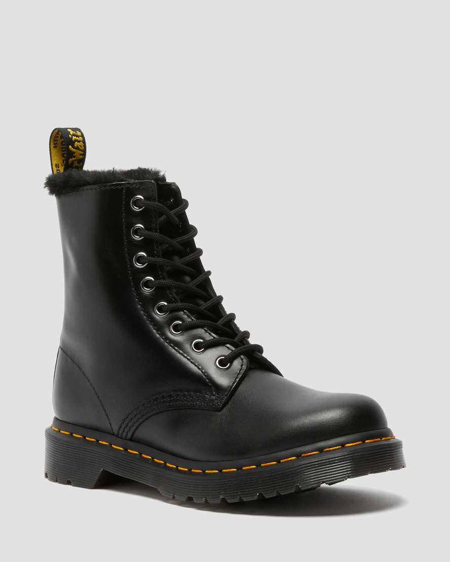 Dr Martens 1460 Serena Faux Fur Lined Naisten Nauhasaappaat Tummanharmaat Suomi | 4987AGNZO