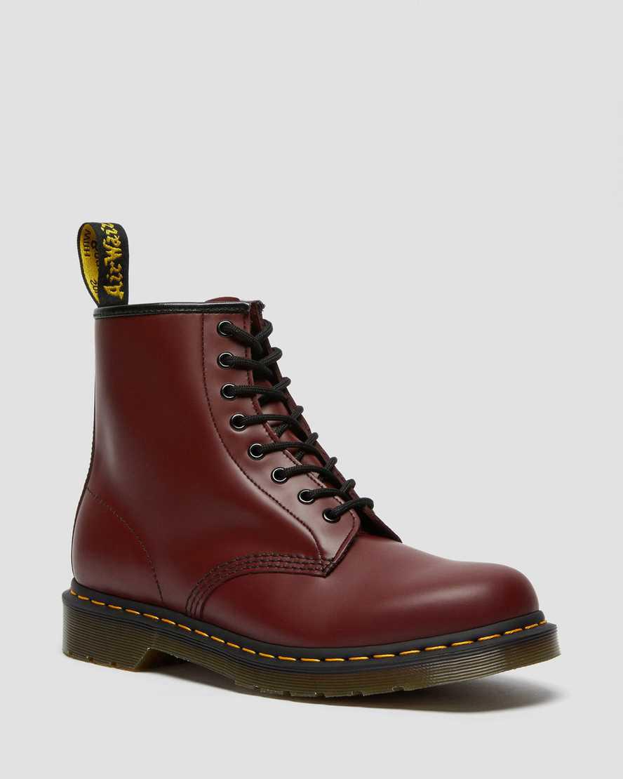 Dr Martens 1460 Smooth Leather Lace Up Miesten Nilkkurit Punainen Suomi | 0687VAYJK