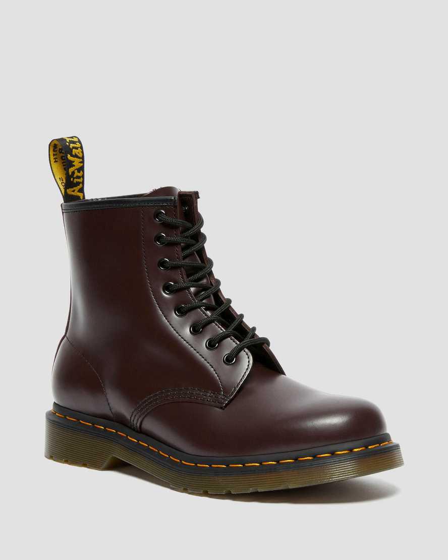 Dr Martens 1460 Smooth Leather Lace Up Miesten Nilkkurit Viininpunainen Suomi | 9625JXQMK