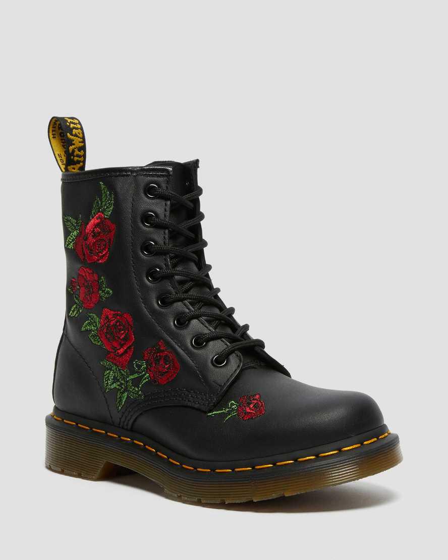 Dr Martens 1460 Vonda Floral Leather Lace Up Naisten Nilkkurit Mustat Suomi | 2950CRSAB