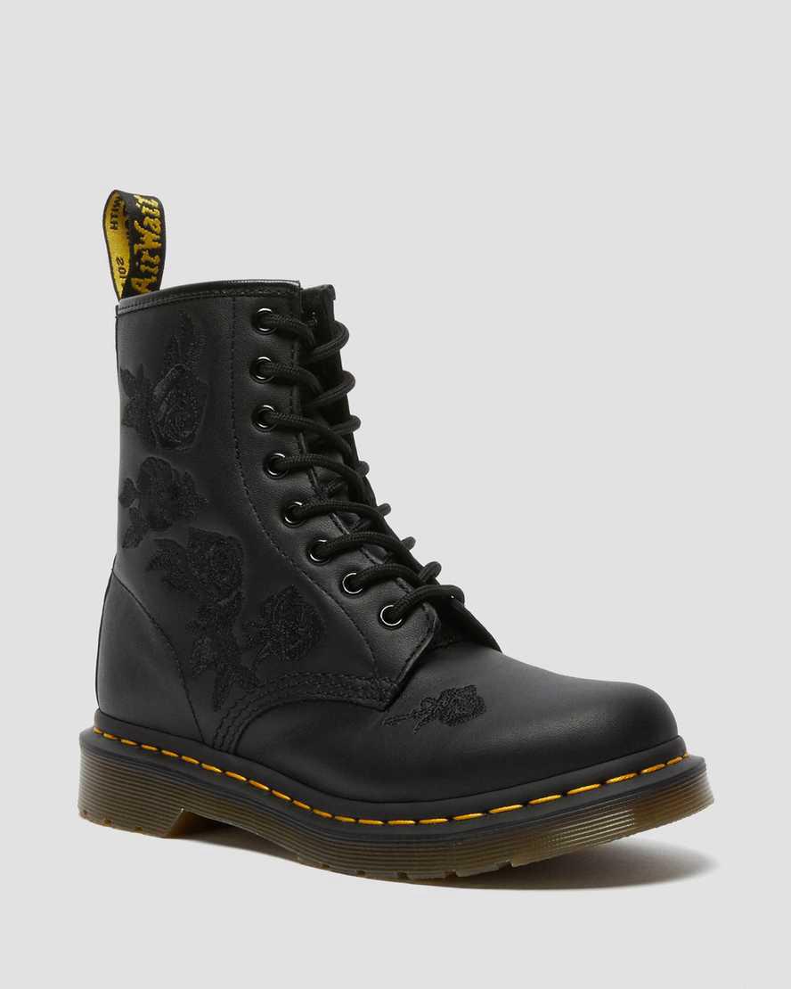 Dr Martens 1460 Vonda Mono Floral Naisten Nauhasaappaat Mustat Suomi | 0417XVYGH