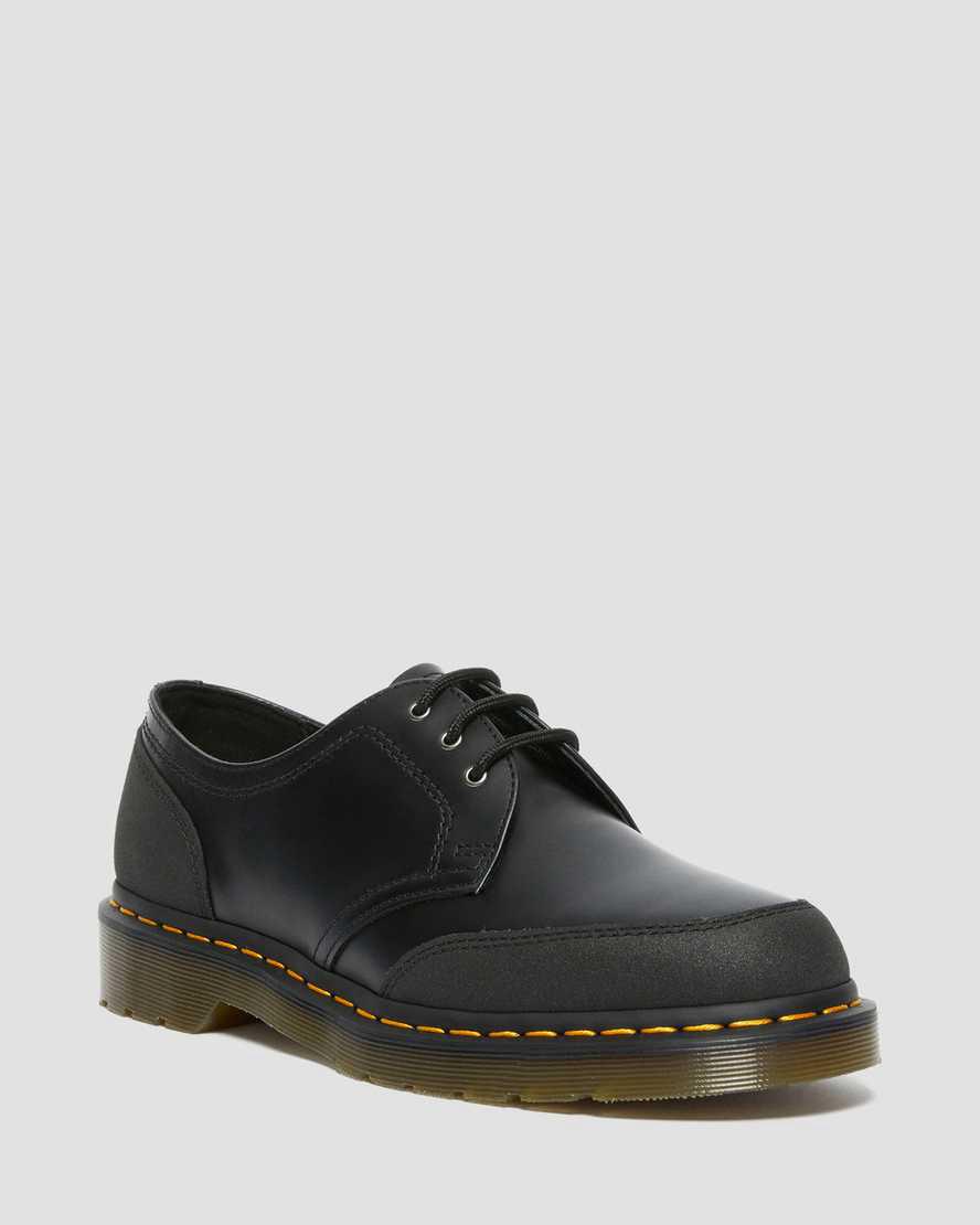 Dr Martens 1461 Guard Panel Leather Miesten Oxford Kengät Black/Dual Original Suomi | 0362XTLZV