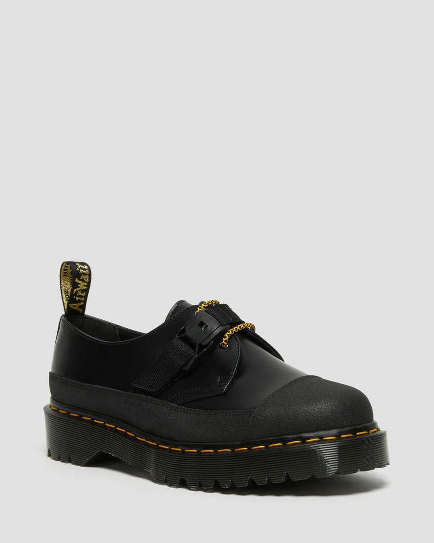 Dr Martens 1461 Made In England Bex Tech Smooth Leather Naisten Oxford Kengät Black/Dual Original Suomi | 3852NCFUG