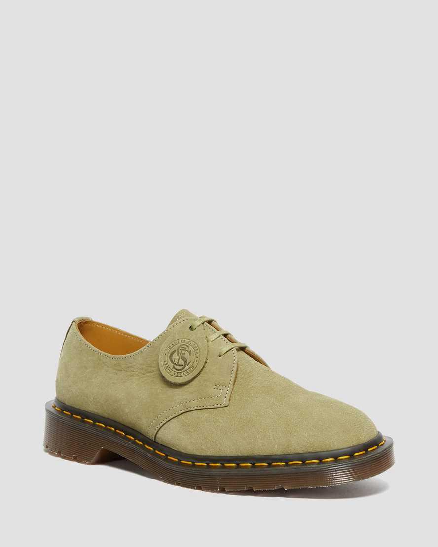 Dr Martens 1461 Made in England Nubuck Leather Miesten Oxford Kengät Vihreä Suomi | 7649QZFGO