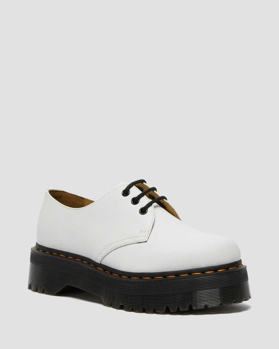 Dr Martens 1461 Smooth Leather Naisten Platform Kengät Valkoinen Suomi | 9105OVPMW