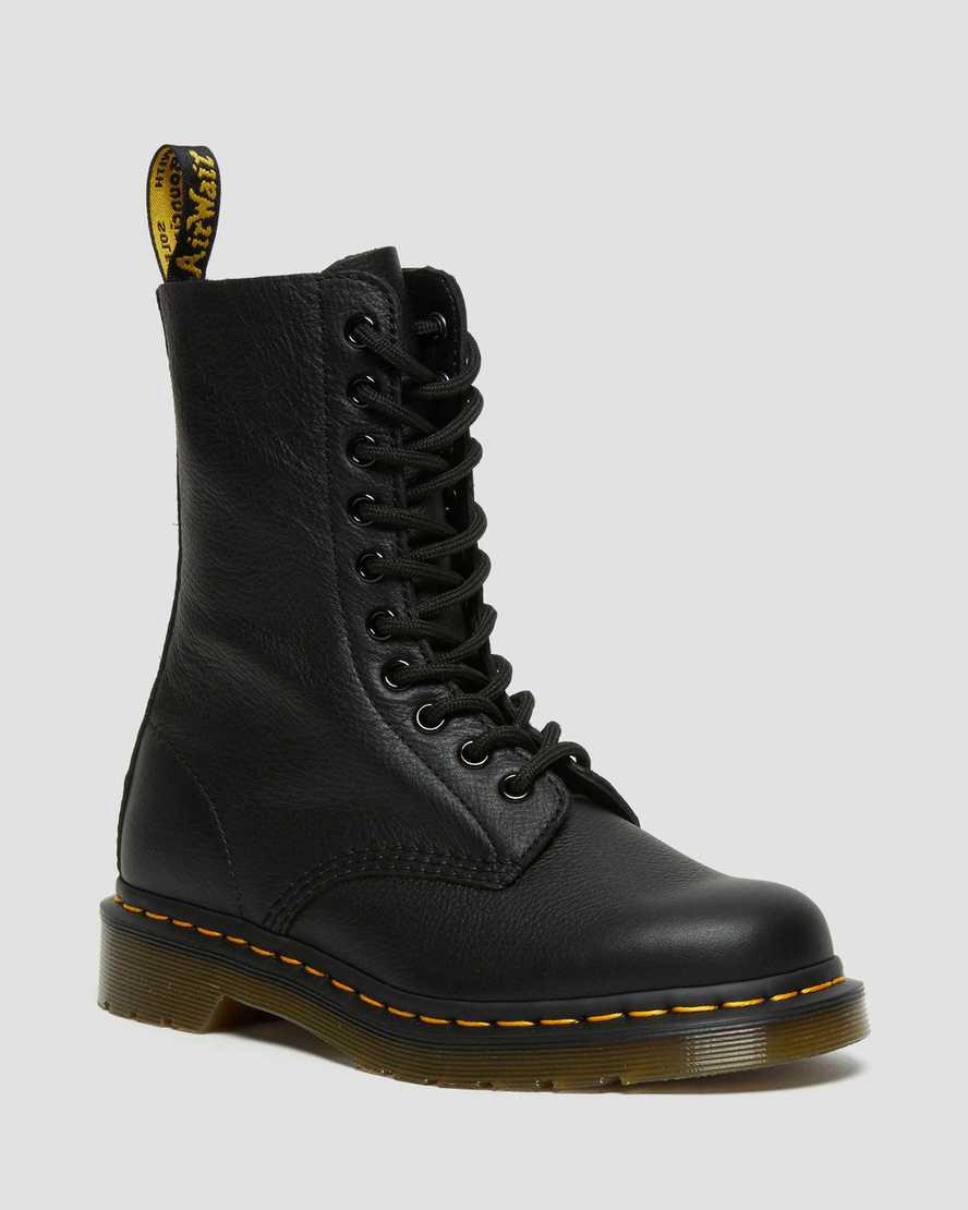 Dr Martens 1490 Virginia Leather Mid Calf Naisten Originals Boots Mustat Suomi | 9452WQGDN