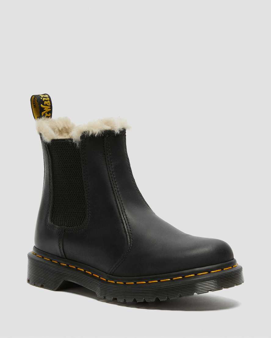 Dr Martens 2976 Faux Fur Lined Chelsea Naisten Talvisaappaat Mustat Suomi | 8372QFMOC