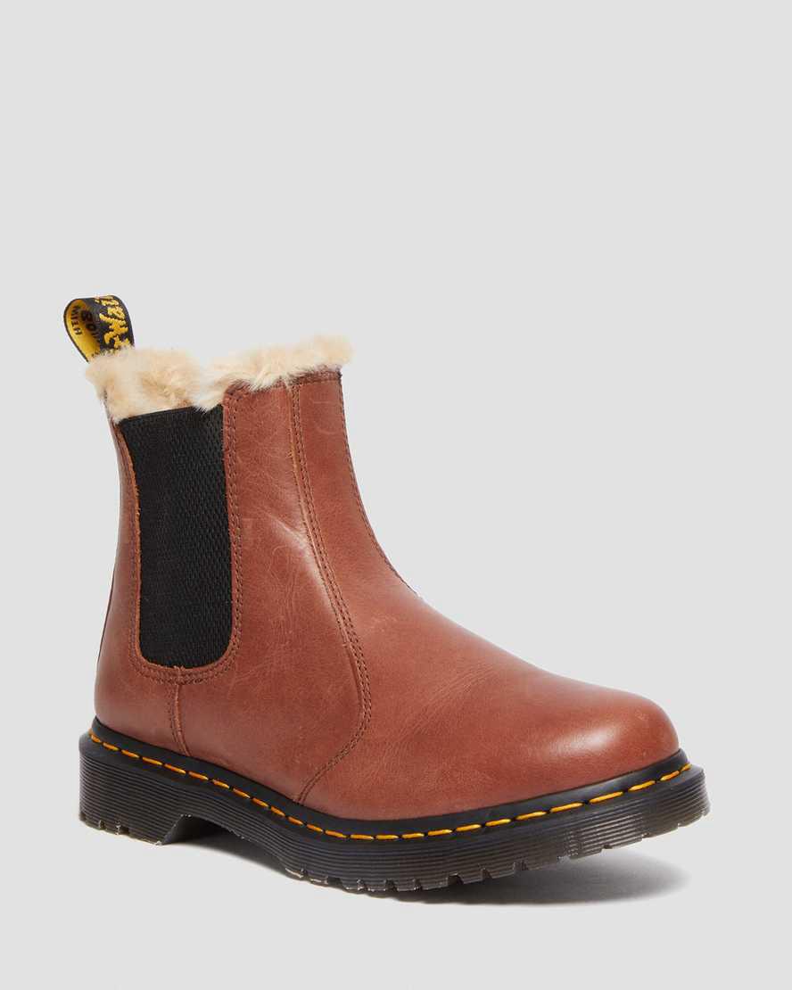 Dr Martens 2976 Leonore Faux Fur-Lined Chelsea Naisten Talvisaappaat Ruskea Suomi | 1705KBGPT