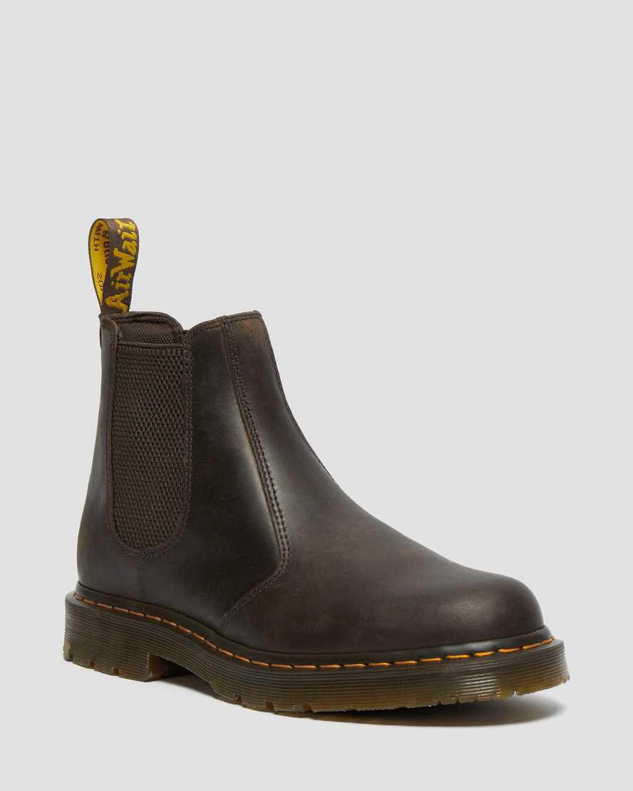 Dr Martens 2976 Slip Resistant Leather Chelsea Miesten Originals Boots Tummanruskea Suomi | 0952AZJSW