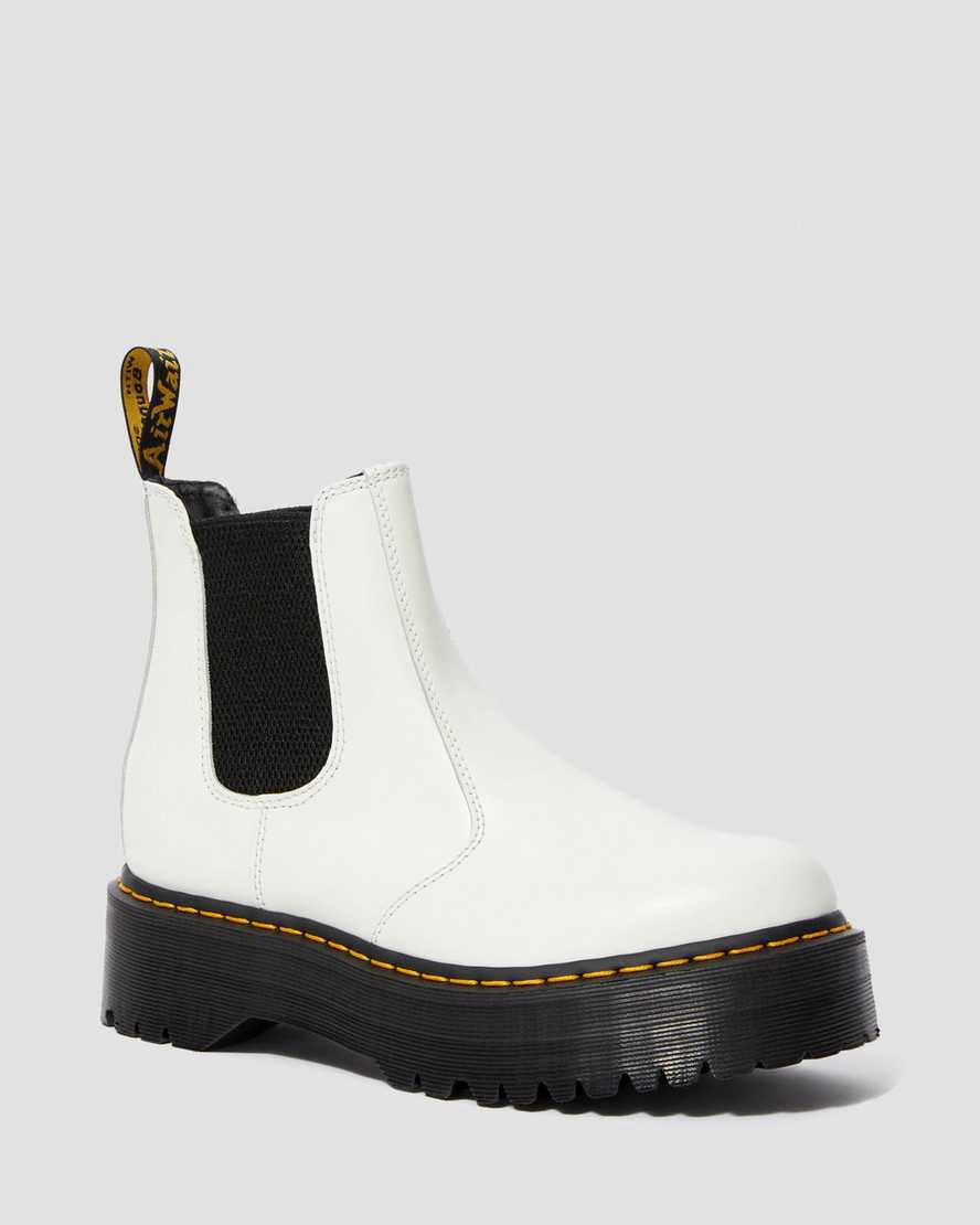 Dr Martens 2976 Smooth Leather Chelsea Naisten Platform Saappaat Valkoinen Suomi | 5412KQYRV