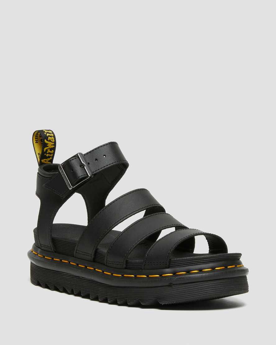 Dr Martens Blaire Hydro Leather Strap Naisten Gladiaattori Sandaalit Mustat Suomi | 4309YUFXQ