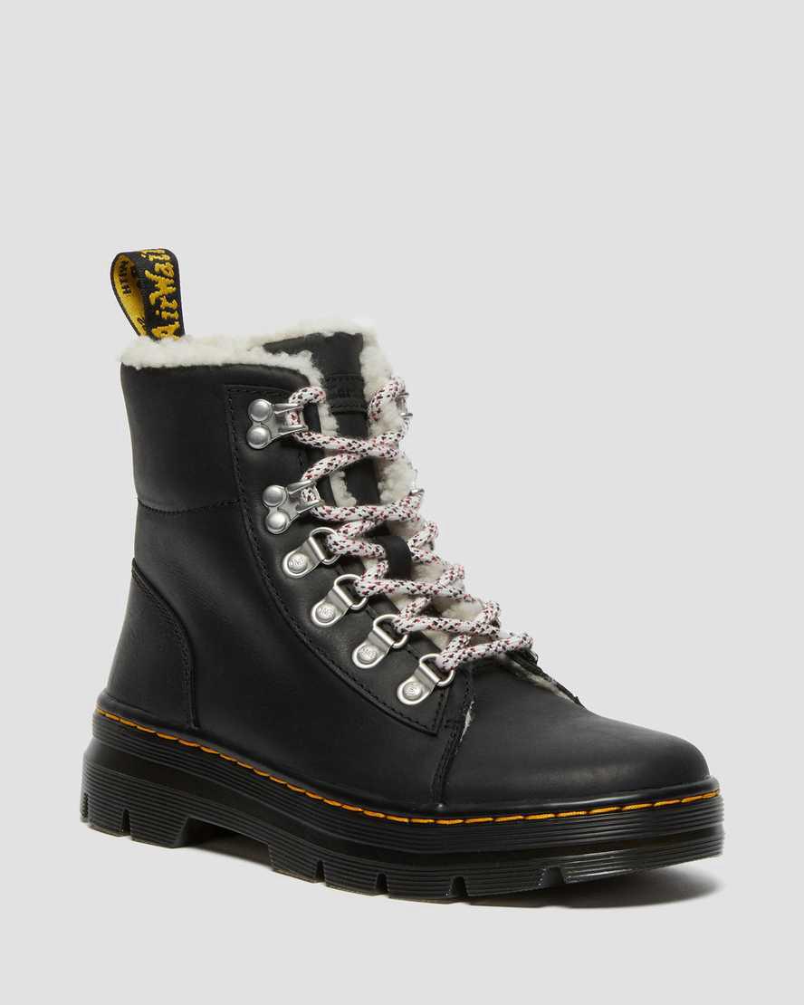 Dr Martens Combs Faux Shearling Lined Naisten Vapaa-ajan Saappaat Mustat Suomi | 8652UOGIJ