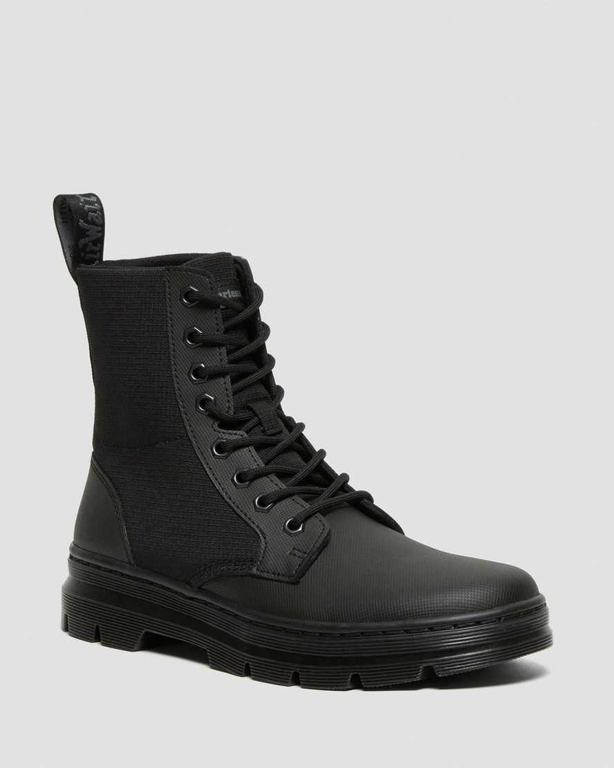 Dr Martens Combs II Poly Miesten Vapaa-ajan Saappaat Black-Black Element Rip Stop Suomi | 6418BYPIE