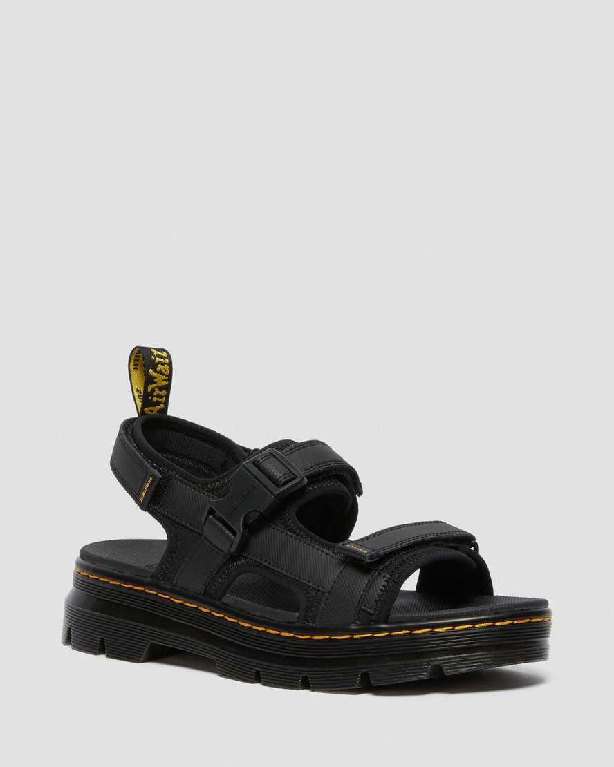 Dr Martens Forster Webbing Miesten Sandaalit Mustat Suomi | 7628BRHST