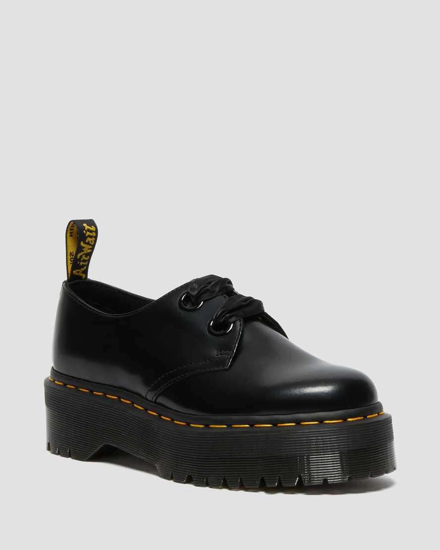 Dr Martens Holly Leather Platform Naisten Oxford Kengät Mustat Suomi | 0374QUIWJ