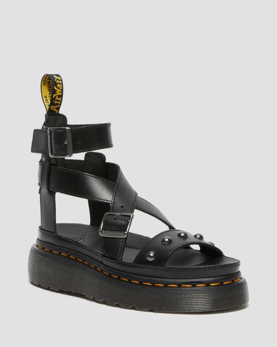 Dr Martens Imojeen Brando Leather Stud Naisten Platform Sandaalit Mustat Suomi | 3471IYMJC