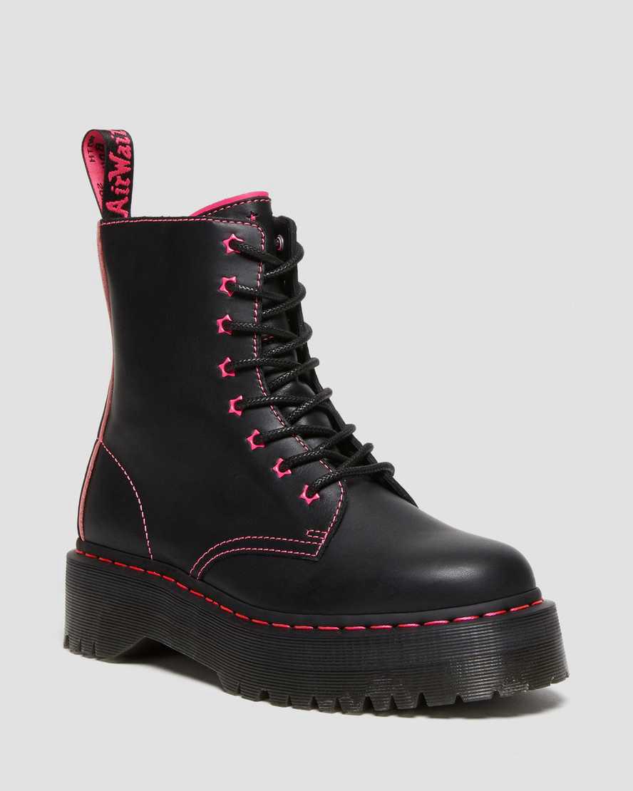 Dr Martens Jadon II Boot Neon Star Leather Platforms Naisten Nilkkurit Pinkki Suomi | 7408DWKGO