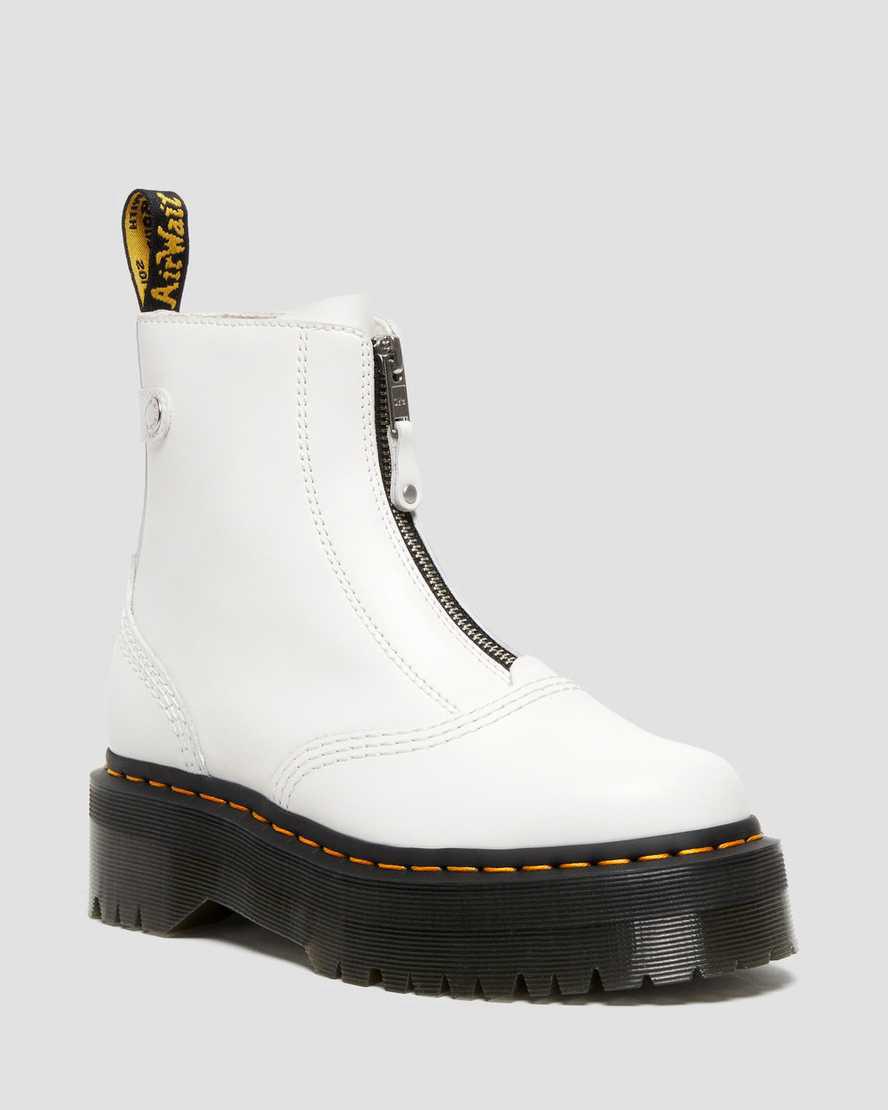 Dr Martens Jetta Zipped Sendal Leather Naisten Platform Saappaat Valkoinen Suomi | 4608WMJGE