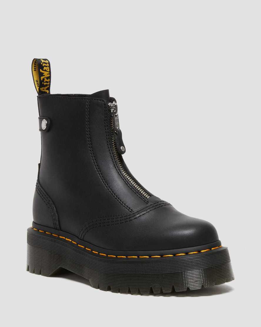 Dr Martens Jetta Zipped Sendal Leather Platform Naisten Nilkkurit Mustat Suomi | 1962FSGPB