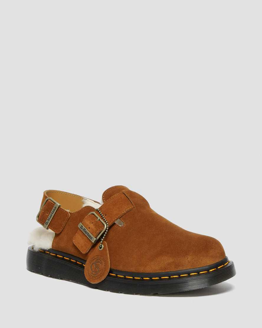 Dr Martens Jorge Made in England Shearling Slingback Mule Miesten Sandaalit Ruskea Suomi | 6235MUZLS