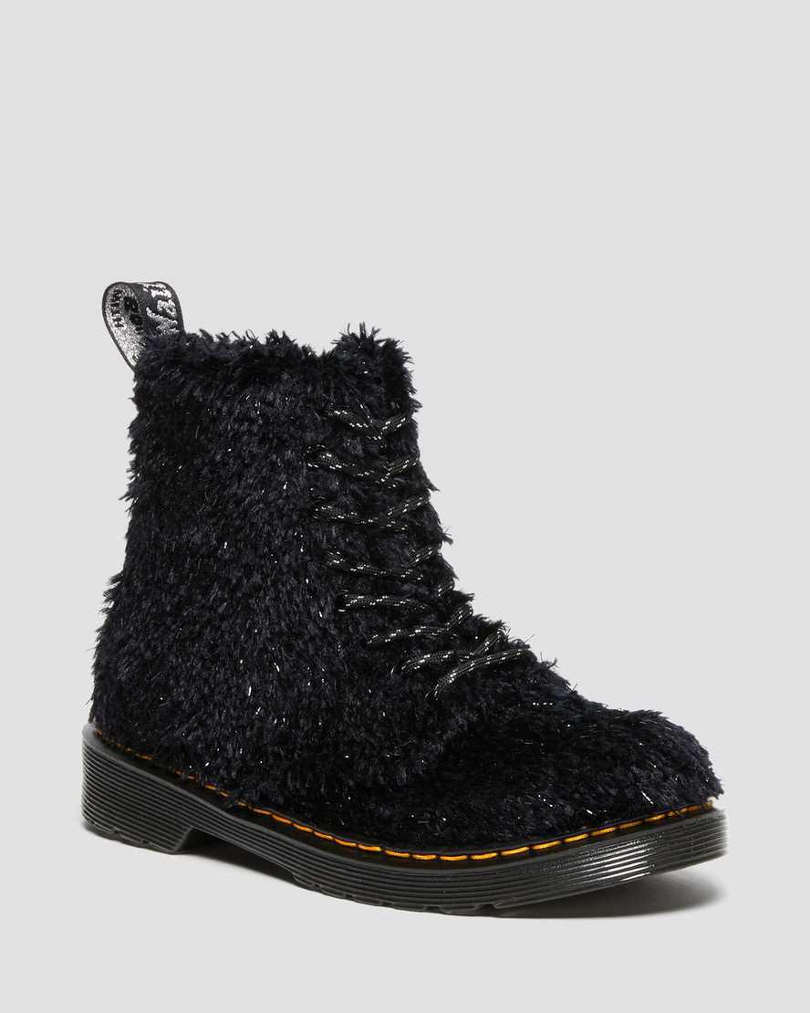 Dr Martens Junior 1460 Pascal Tinsel Fur Lasten Nauhasaappaat Mustat Suomi | 6970RVWKX