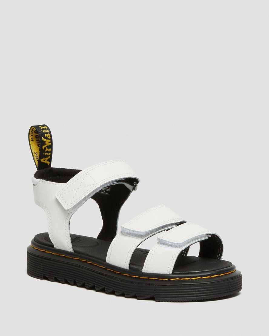 Dr Martens Junior Klaire Leather Strap Lasten Sandaalit Valkoinen Suomi | 2013IWQKF