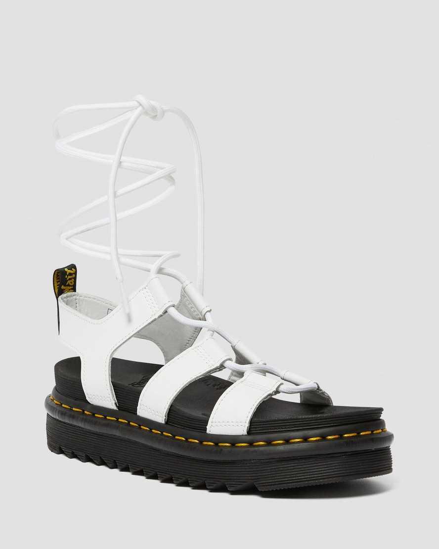 Dr Martens Nartilla Leather Gladiator Naisten Platform Sandaalit Valkoinen Suomi | 3741DHIMF