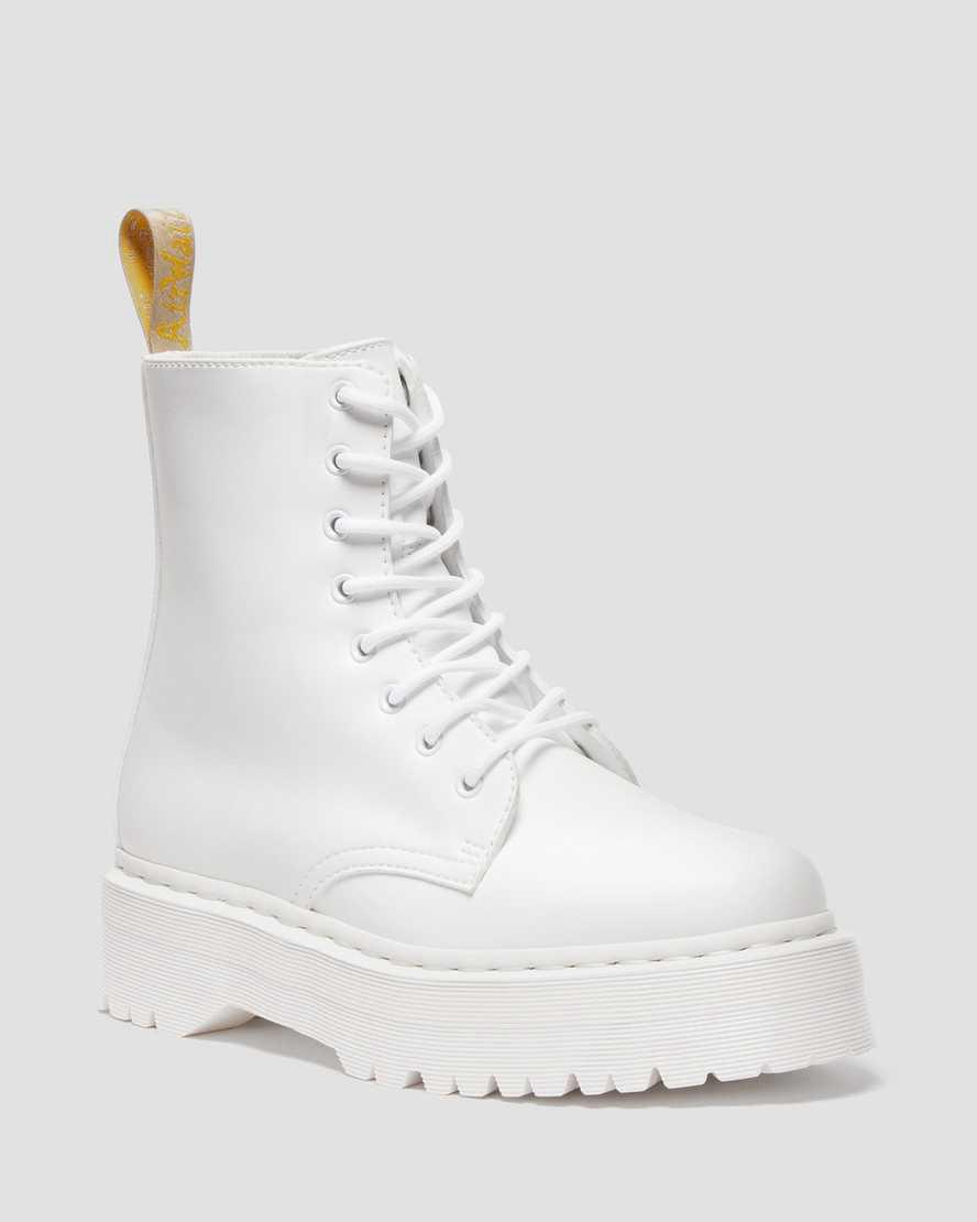 Dr Martens Vegan Jadon II Boot Kemble Mono Naisten Platform Saappaat Valkoinen Suomi | 2106DEHTC