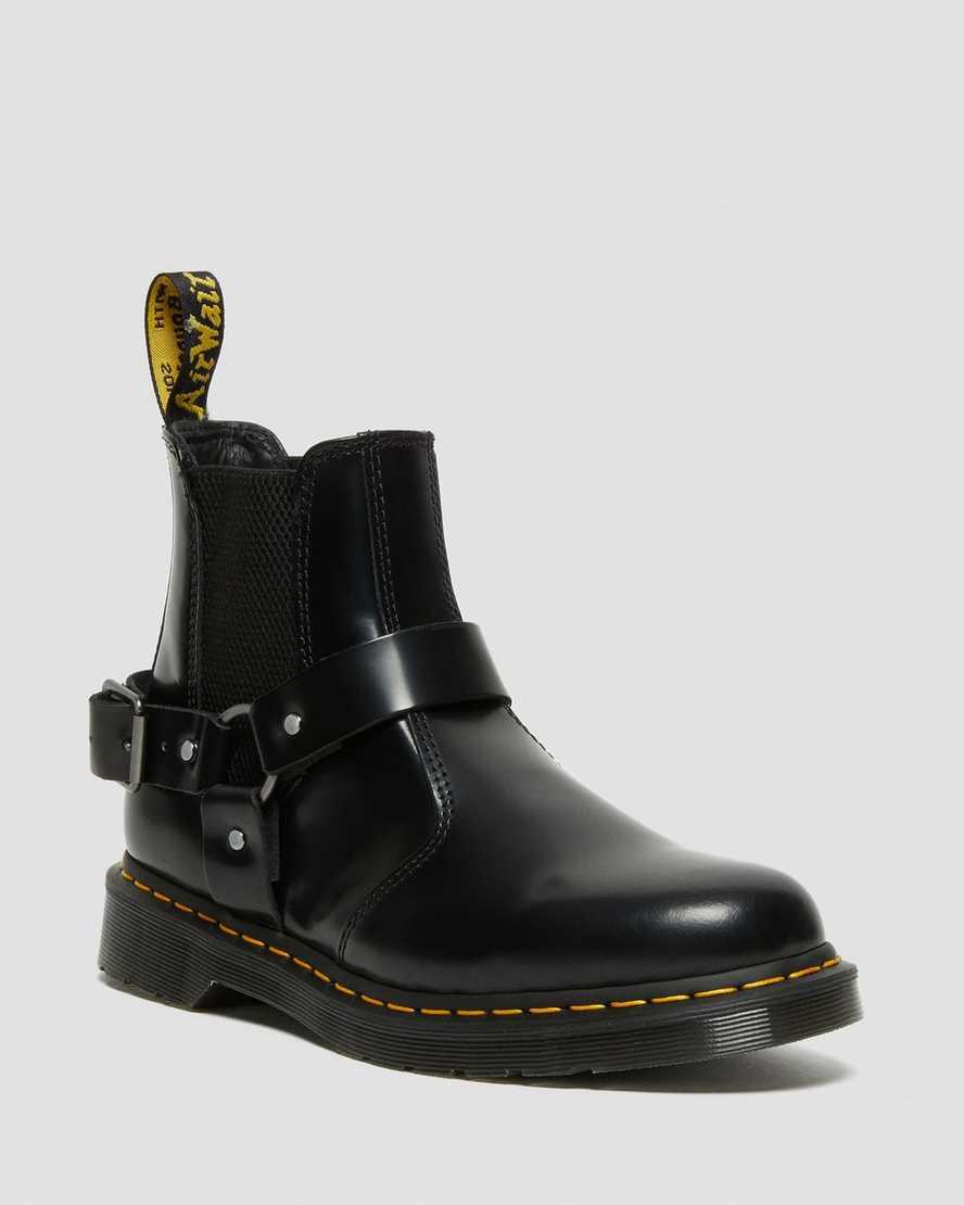 Dr Martens Wincox Smooth Leather Buckle Miesten Nilkkurit Mustat Suomi | 0284AZQWT