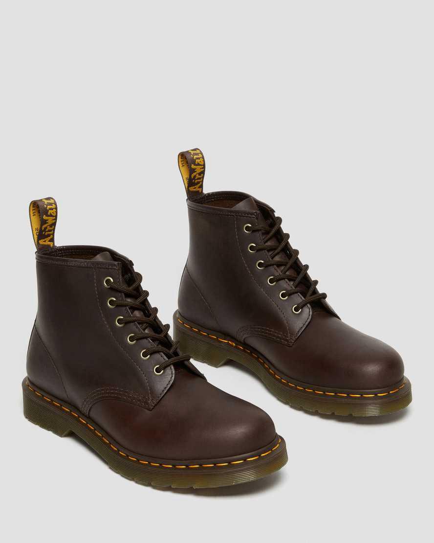 Dr Martens 101 Crazy Horse Leather Naisten Nilkkurit Tummanruskea  Suomi |  2758RAWVJ