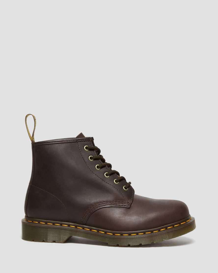 Dr Martens 101 Crazy Horse Leather Naisten Nilkkurit Tummanruskea  Suomi |  2758RAWVJ