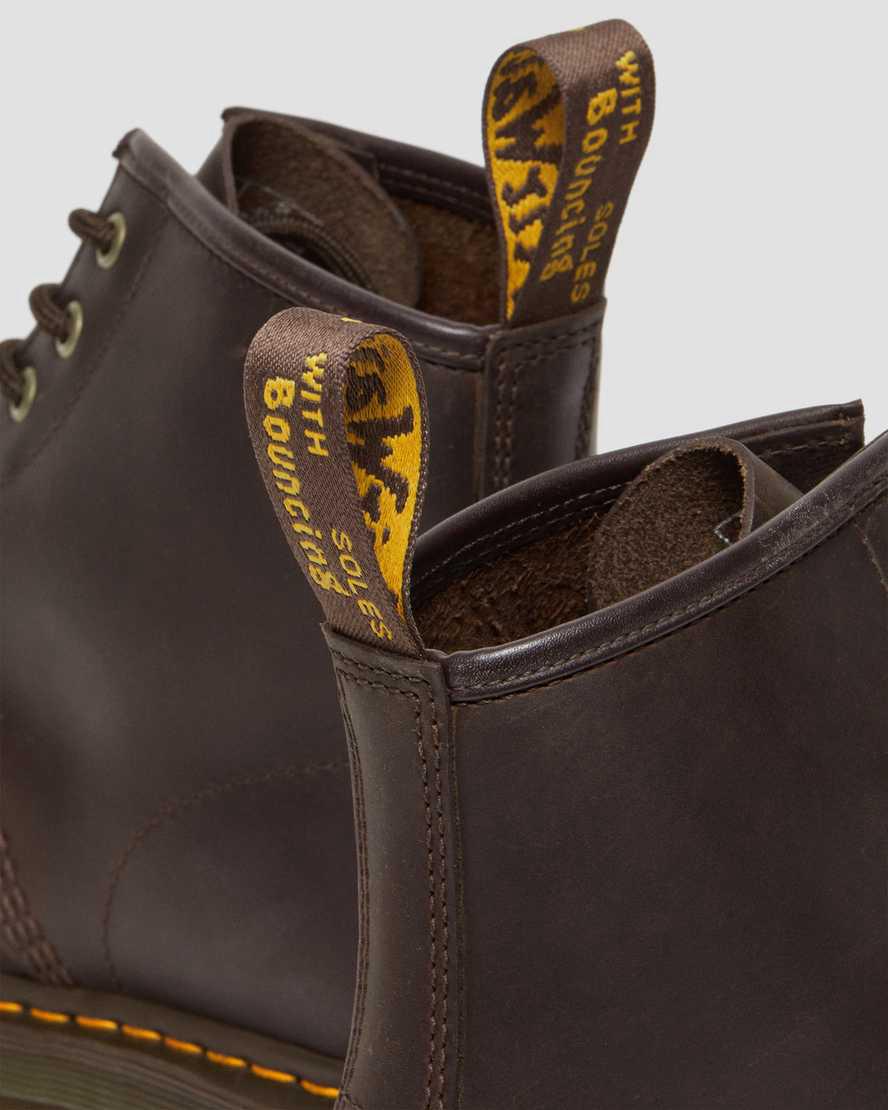 Dr Martens 101 Crazy Horse Leather Naisten Nilkkurit Tummanruskea  Suomi |  2758RAWVJ