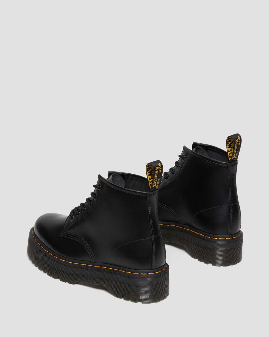 Dr Martens 101 Smooth Leather Ankle Naisten Platform Saappaat Mustat  Suomi |  4928YBELR