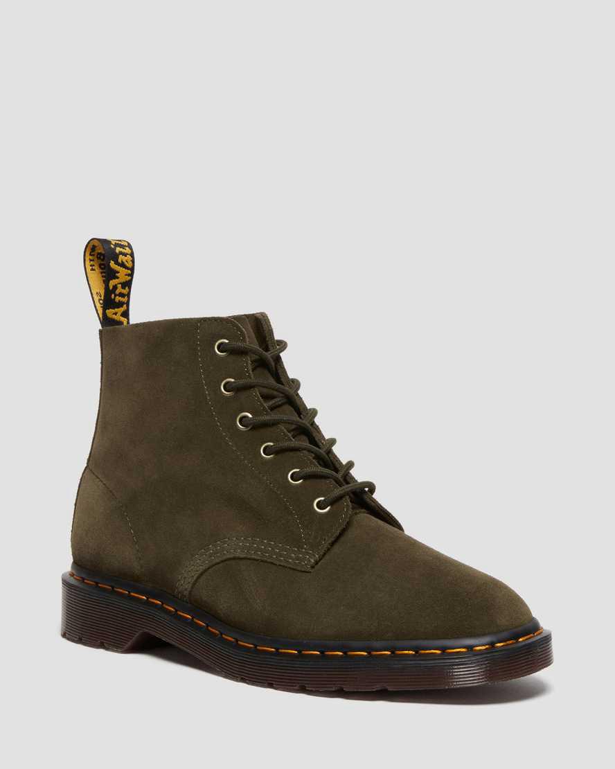 Dr Martens 101 Suede Miesten Nilkkurit Oliivinvihreä  Suomi |  2359BHKSM