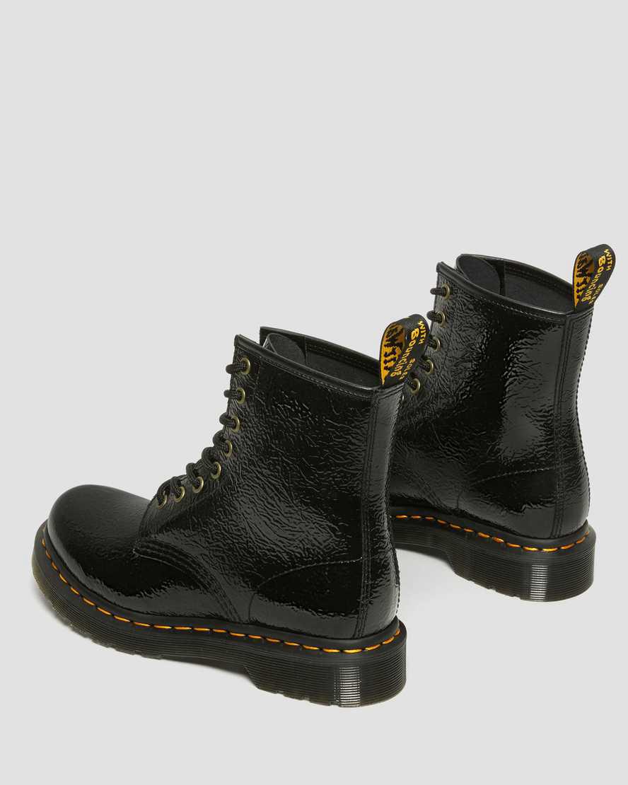 Dr Martens 1460 Distressed Patent Leather Naisten Nauhasaappaat Mustat  Suomi |  0138FCGWD