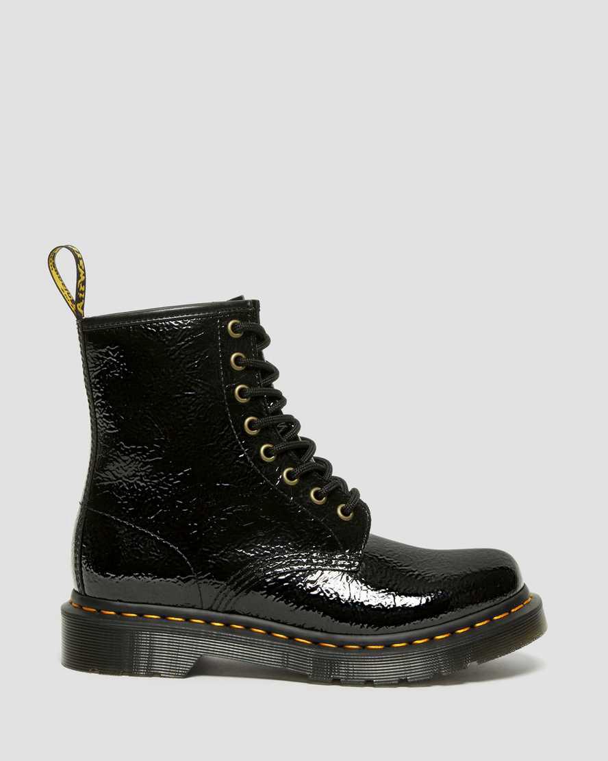 Dr Martens 1460 Distressed Patent Leather Naisten Nauhasaappaat Mustat  Suomi |  0138FCGWD