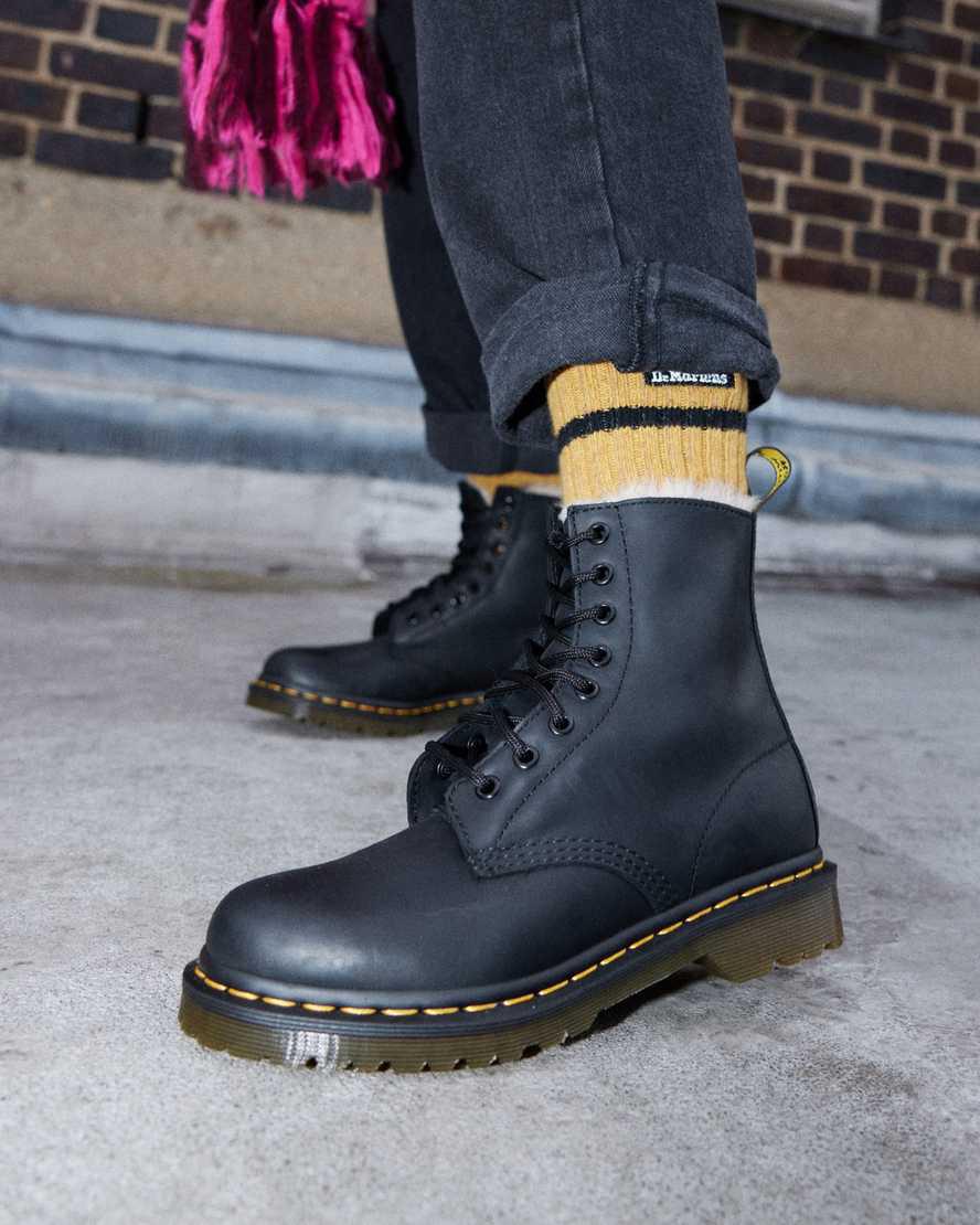 Dr Martens 1460 Faux Fur Lined Lace Up Naisten Talvisaappaat Mustat  Suomi |  2406QASXG