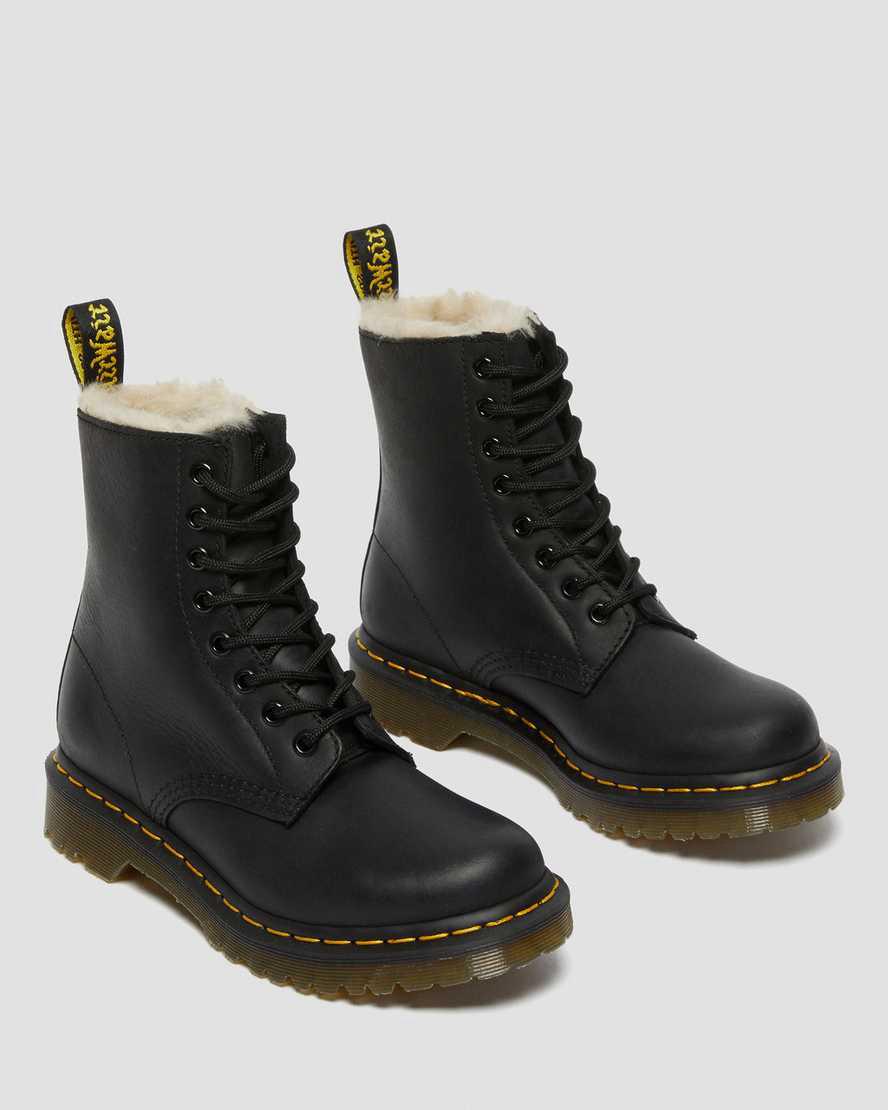 Dr Martens 1460 Faux Fur Lined Lace Up Naisten Talvisaappaat Mustat  Suomi |  2406QASXG